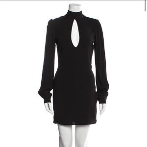 Stone cold Fox black mock neck mini dress